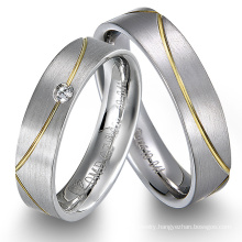 New Titanium Steel Promise Ring Couple Wedding Engagement Ring